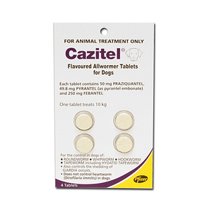 Cazitel 10kg X 4 TABS - Cazitel Allwormer for Dogs