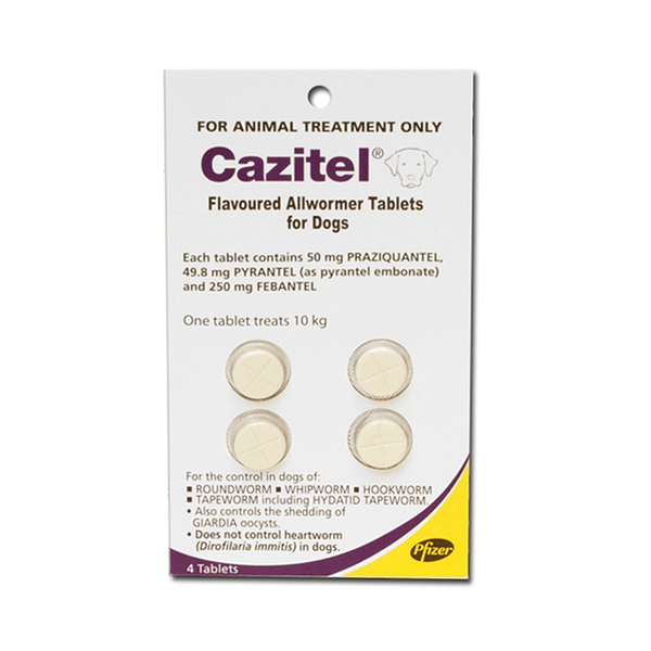 Cazitel 10kg X 4 TABS - Cazitel Allwormer for Dogs