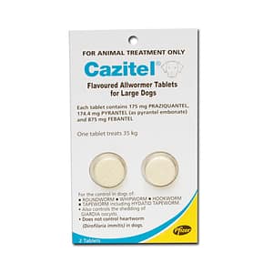 Cazitel 35kg X 2 TABS - Flavoured Allwormer Tablets for Large Dogs